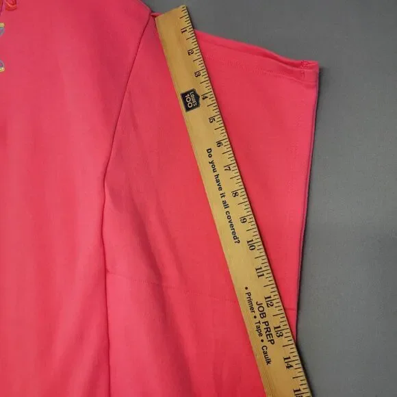 Quaker Factory Kraftan Dress Womens XL Pink Embroidered Sequin Floral Tunic New - Picture 8 of 13